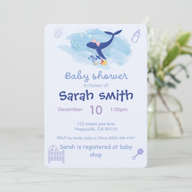 Baby shower invitation  (Standing Front)