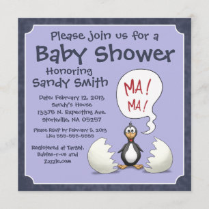 Baby Shower Invitation 107: Baby Penguin