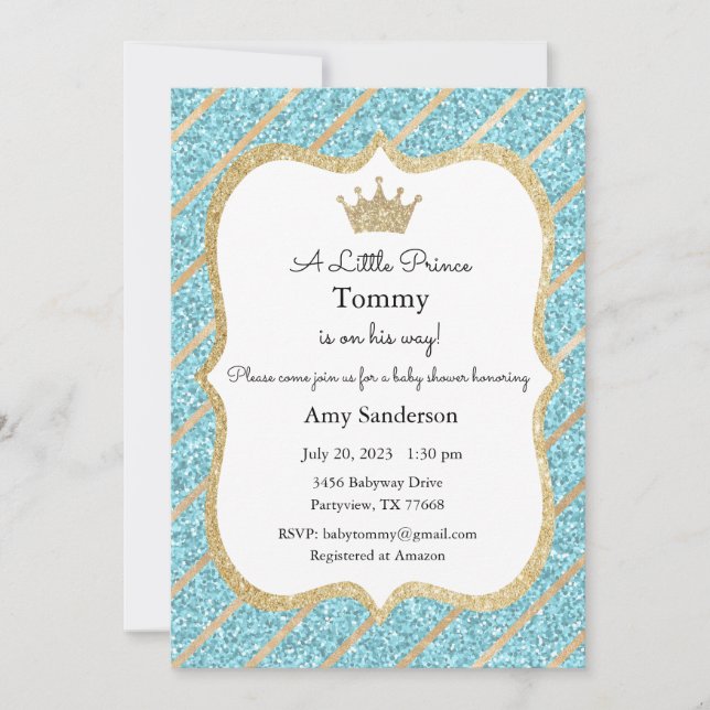 Baby Shower Invitation, A Little Prince on the Way Invitation (Front)