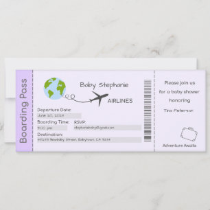 Baby Shower Invitation, Adventure Awaits, Travel Invitation