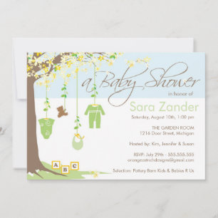 Baby Shower Invitation - Baby Clothes