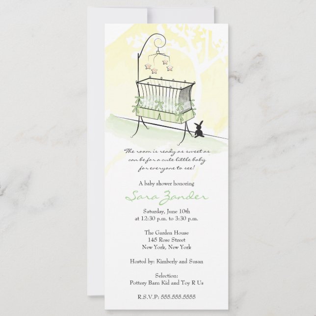 Baby Shower Invitation - Baby Crib (Front)