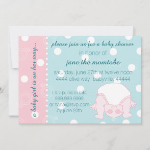 Baby Shower Invitation Baby Girl Pink Blue