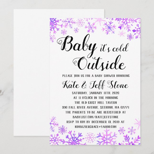 Baby Shower Invitation - Baby It's Cold Outside (Front/Back)