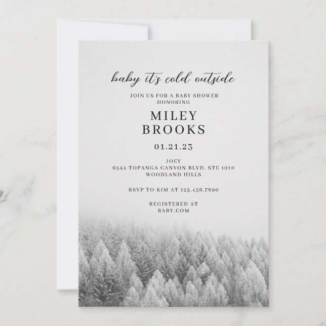 Baby Shower invitation, Baby it's cold outside,  Invitation (Front)