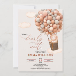 Baby Shower Invitation Bear We Can Bearly Wait! 