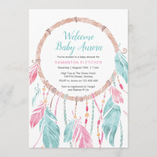 Baby Shower invitation   Boy or Girl dream catcher
