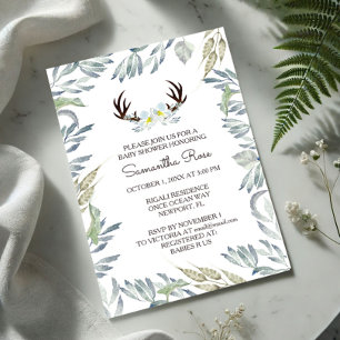Baby Shower Invitation Boy, Rustic