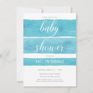 Baby Shower Invitation, Boy, Watercolor Invite