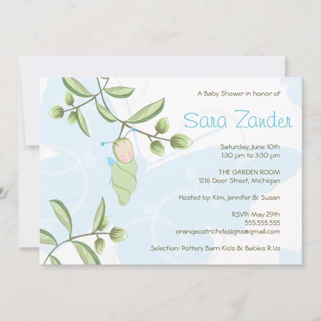 Baby Shower Invitation - Butterfly (Front)