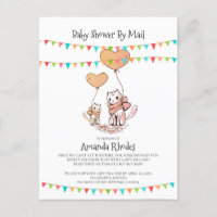 Baby Shower Invitation By Mail Mum Baby Cats White