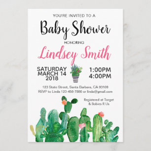 Baby Shower Invitation Cactus-Cacti
