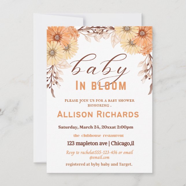 Baby shower invitation card (Front)