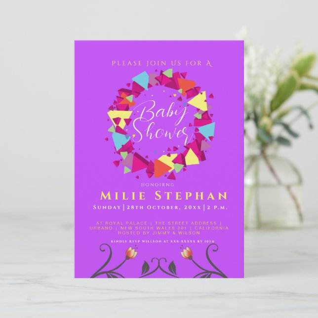 baby shower invitation card (Standing Front)