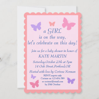 baby shower invitation card for girl