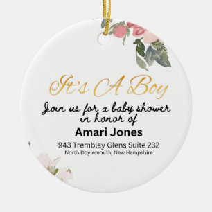 Baby Shower Invitation Ceramic Tree Decoration