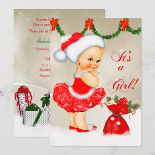 Baby Shower Invitation, Christmas Baby Shower Invitation