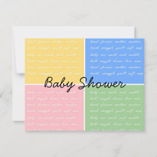 Baby Shower Invitation - colour block baby joy