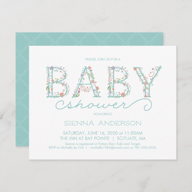 Baby Shower Invitation - Custom Invite (Front/Back)