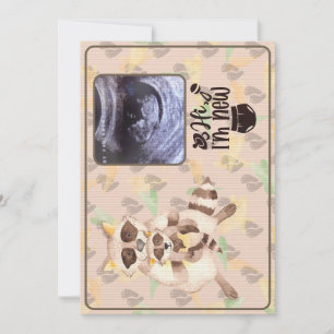 Baby Shower Invitation Custom Photo Raccoons Brown