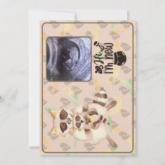 Baby Shower Invitation Custom Photo Raccoons Brown
