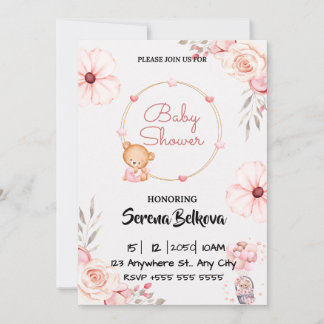 Baby Shower Invitation - Cute Panda Theme