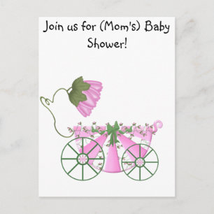 Baby Shower Invitation-Cute Pink Bathtub Invitation Postcard