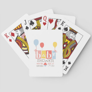 Baby Shower Invitation Design Template With Balloo Playing Cards