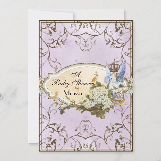 Baby Shower Invitation - Enchanted Faerie Princess (Front)