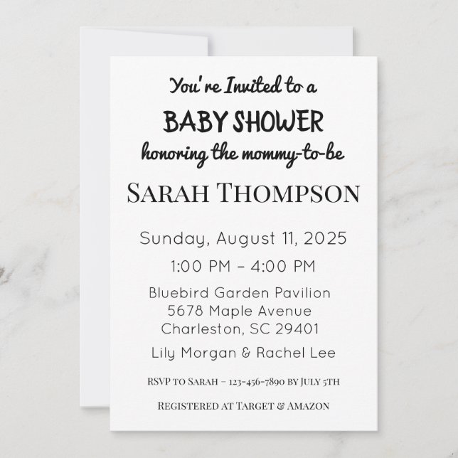 Baby Shower Invitation for a Boy (Front)