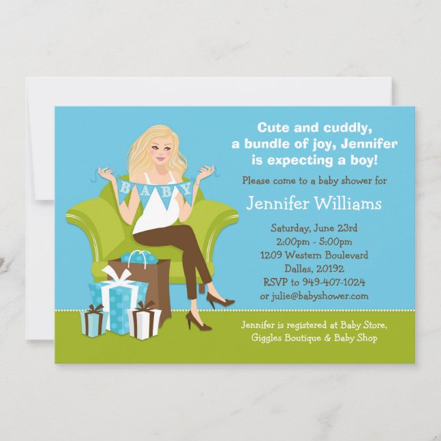 Baby Shower Invitation for Boy (Front)