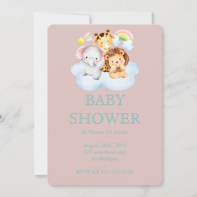 BABY SHOWER INVITATION FOR GIRLS (Front)