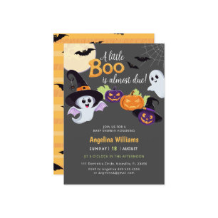 Baby shower invitation for Little Boo Halloween.