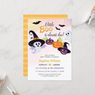 Baby shower invitation for Little Boo Halloween.