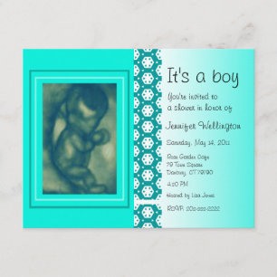 Baby Shower Invitation Green Ultrasound