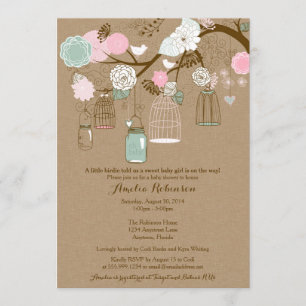 Baby Shower Invitation - Hanging Cages & Jars