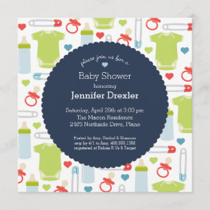Baby Shower Invitation in Navy