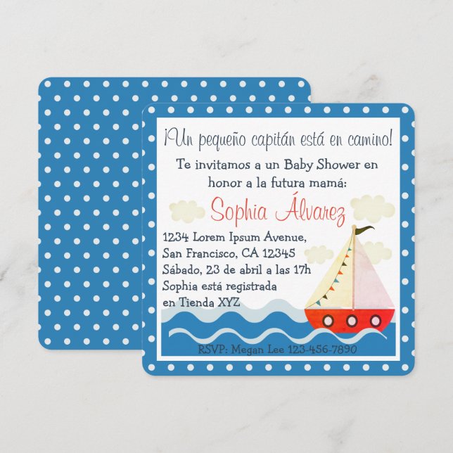 Baby Shower Invitation/Invitación para Baby Shower Invitation (Front/Back)
