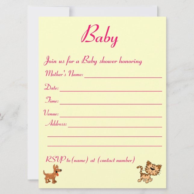 Baby shower invitation. invitation (Front)
