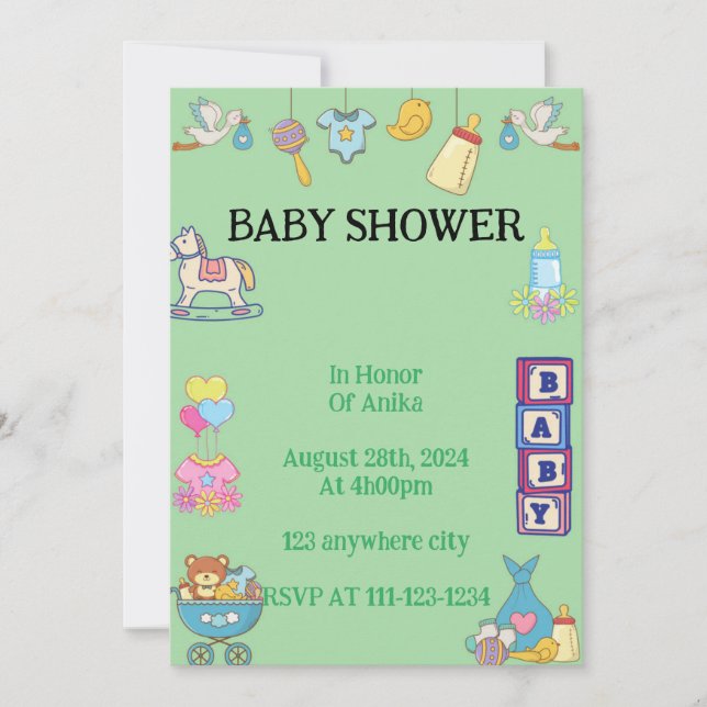 BABY SHOWER INVITATION, INVITATIONS (Front)