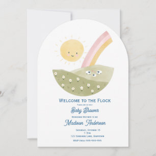 Baby Shower Invitation Little Lamb Gender Neutral 