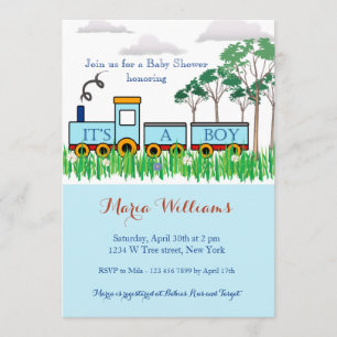 Baby Shower invitation - little train