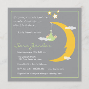 Baby Shower Invitation Moon and Stars