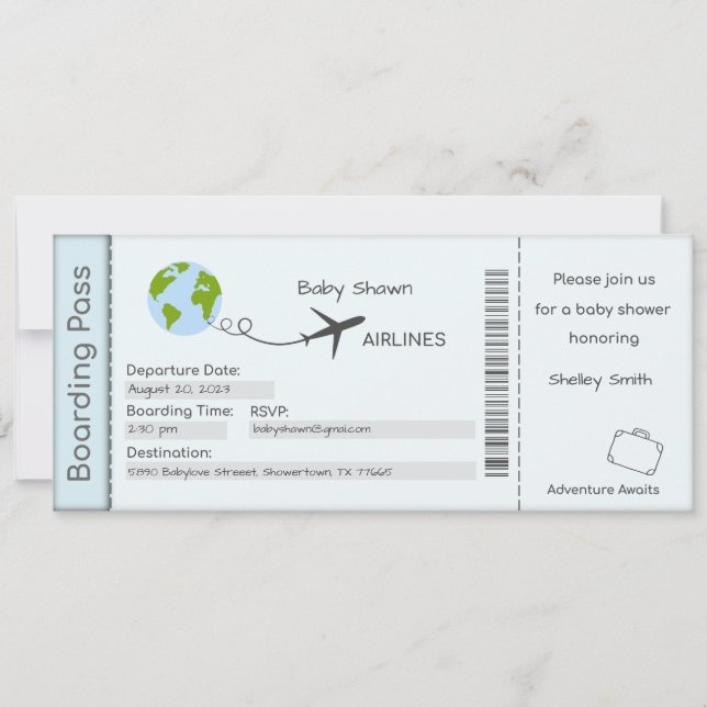 Baby Shower Invitation, New Baby Invitation  (Front)