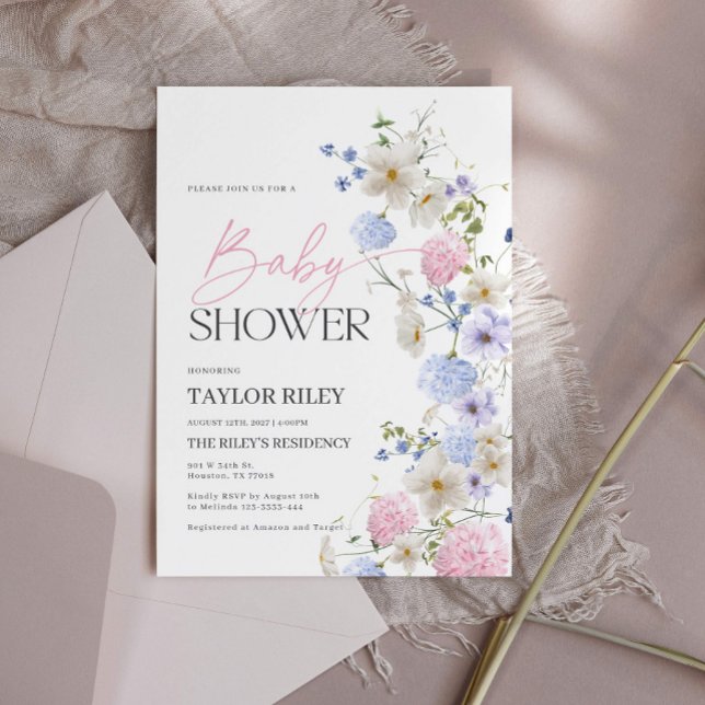 Baby Shower Invitation | Pastel Flowers (Creator Uploaded)