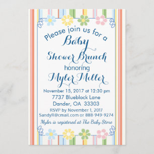 Baby Shower Invitation "Picnic Floral Invite 2"