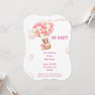 baby shower invitation pink for girls