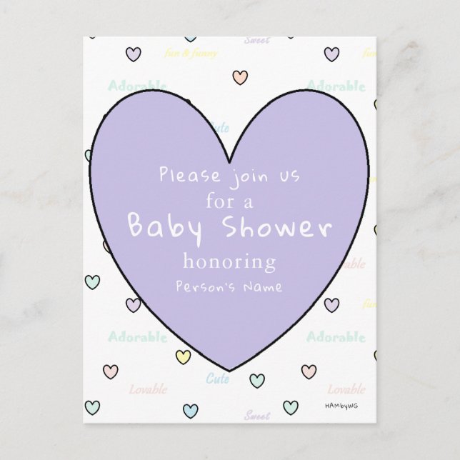 Baby Shower Invitation Postcard HAMbyWG (Front)