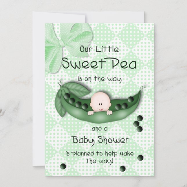 BABY SHOWER INVITATION - SWEET PEA (Front)