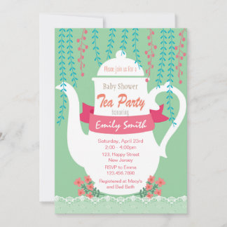 Baby Shower Invitation. Tea Party Invitation
